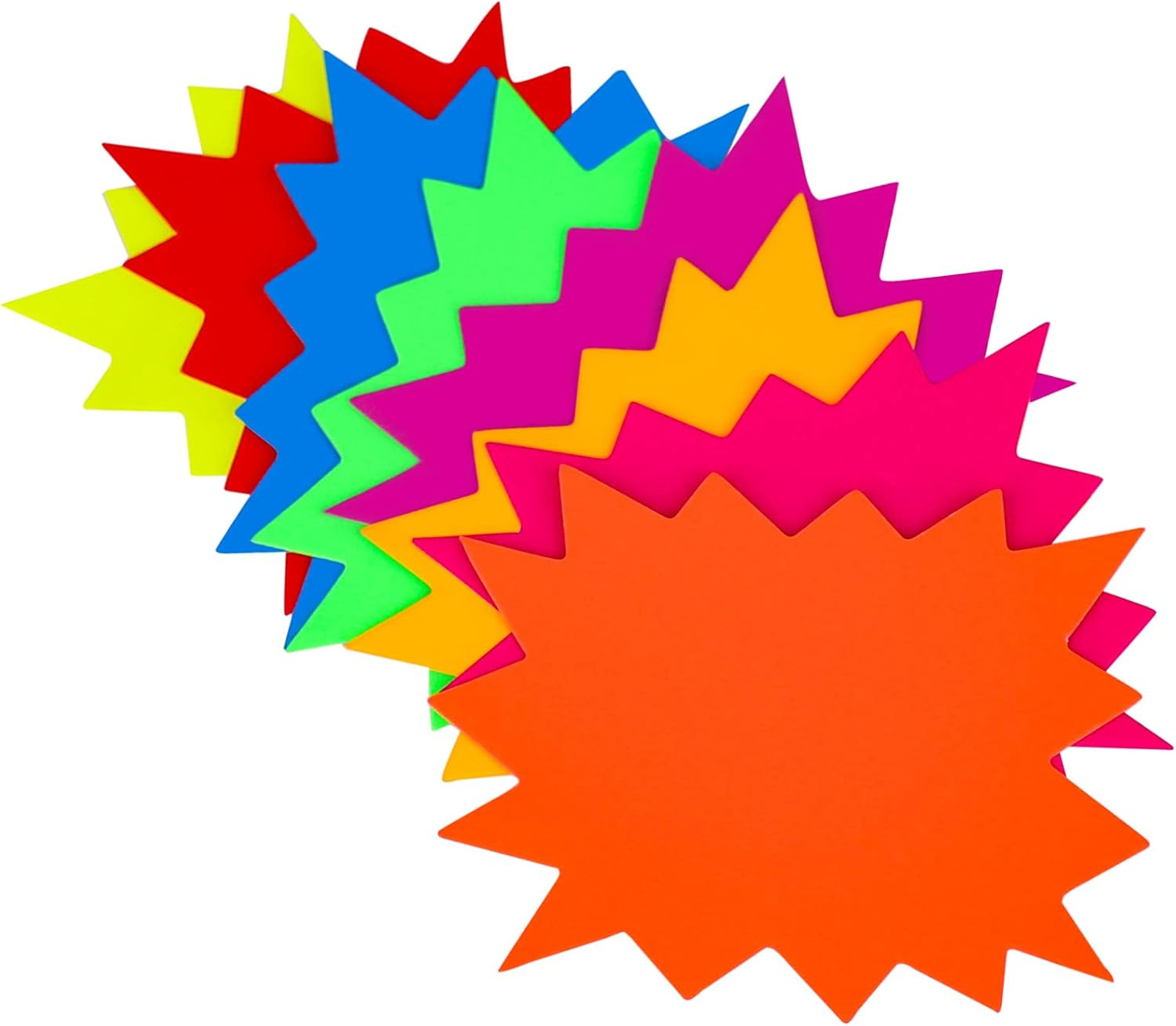 YWFAFO 160Pcs Neno Sign, Fluorescent Label, Starburst Signs,Retail Signs,Sale Si