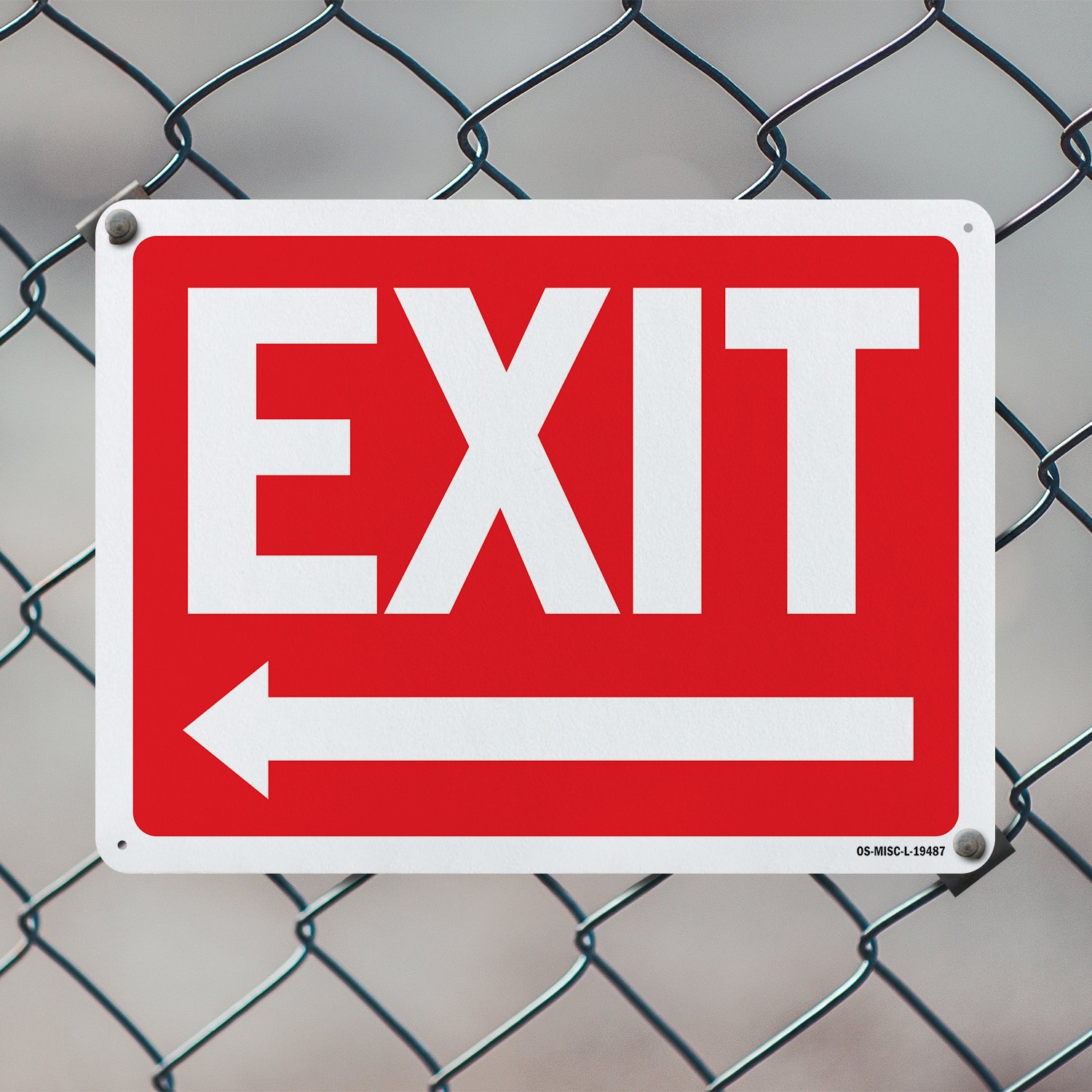 Exit with Left Arrow OSHA Sign Metal, Plastic, Or Decal – 5 or 10 Pack