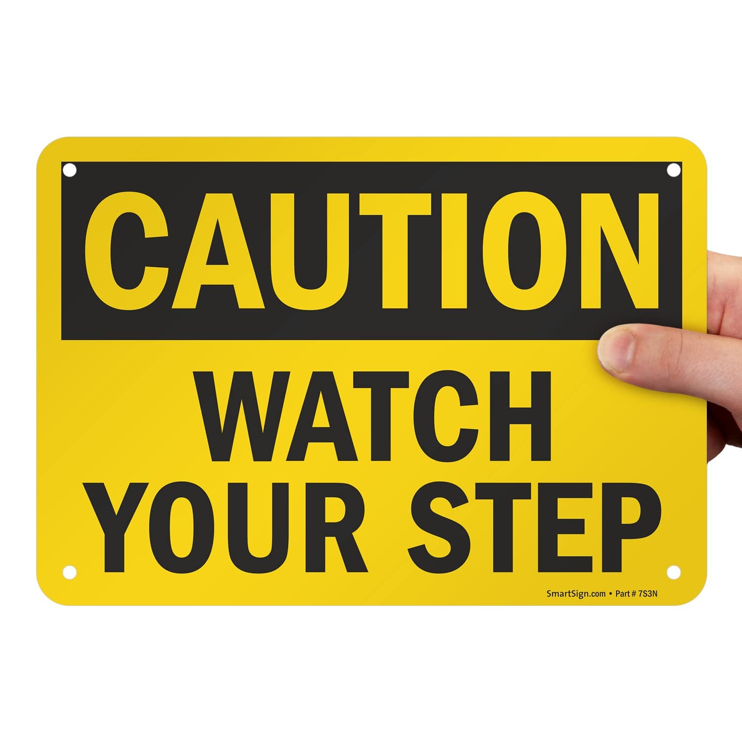 7×10 Inch Aluminum Caution Watch Your Step Hazard Warning Safety Metal Sign