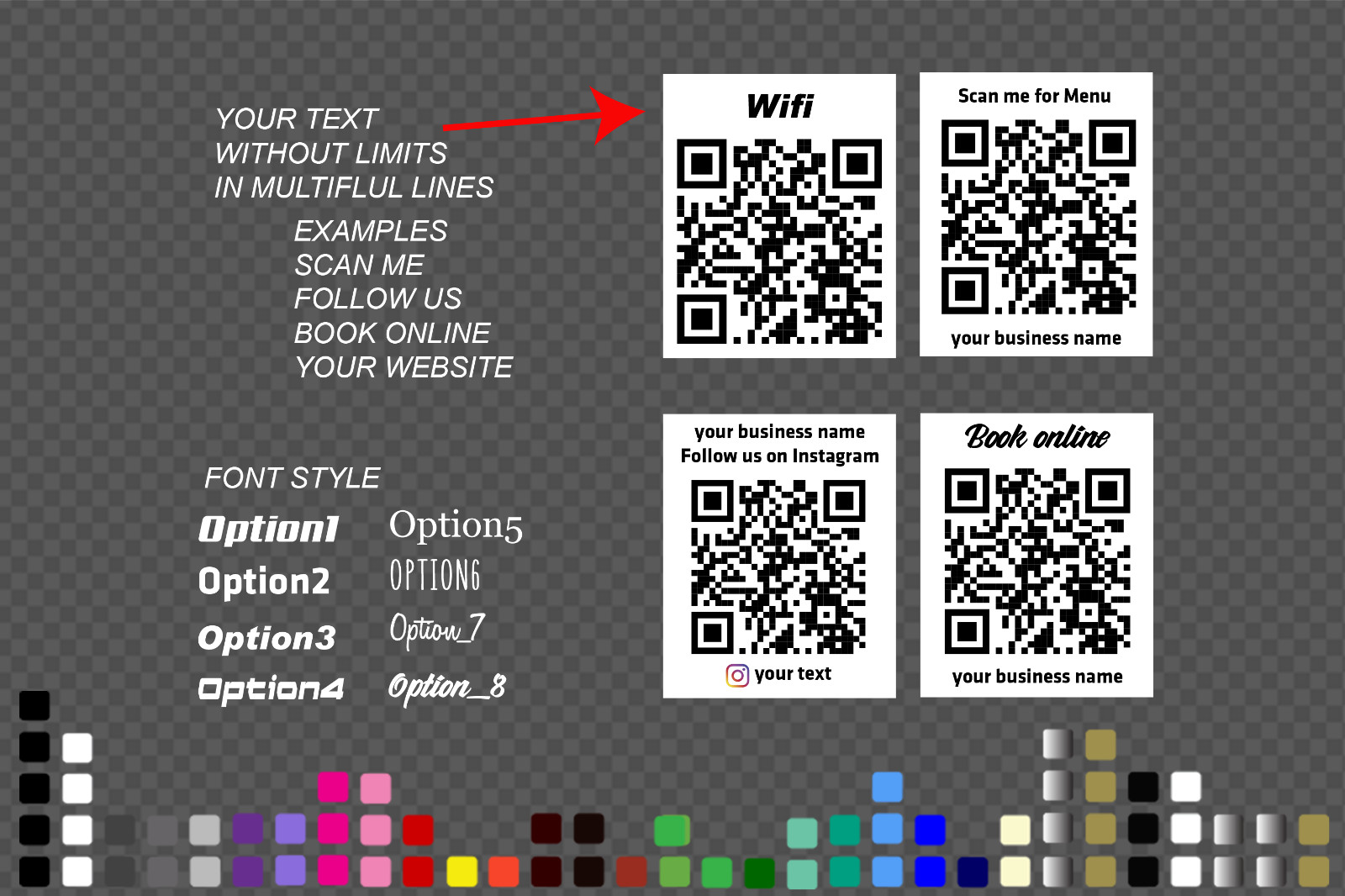 Custom QR Code Decal Sticker Scan Car Shop Window website URL Instagram Wifi