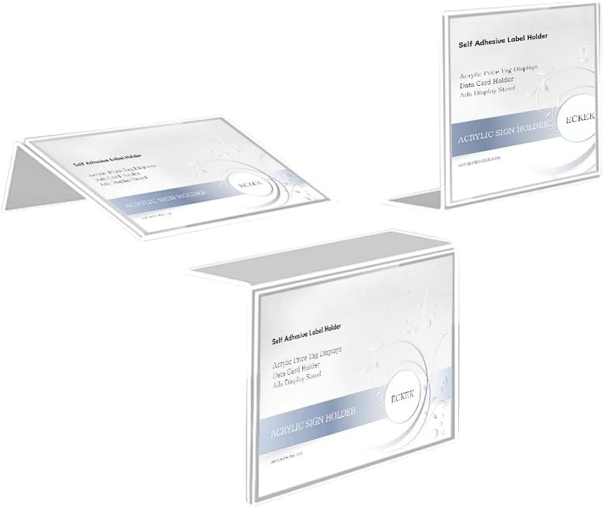 Self Adhesive Label Holder Acrylic Price 60*40mm/2.36*1.57inches, Transparent