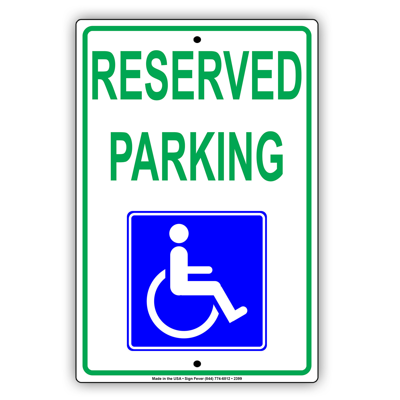 Reserved Parking Handicap Wheelchair Disable Novelty Notice Aluminum Metal Sign