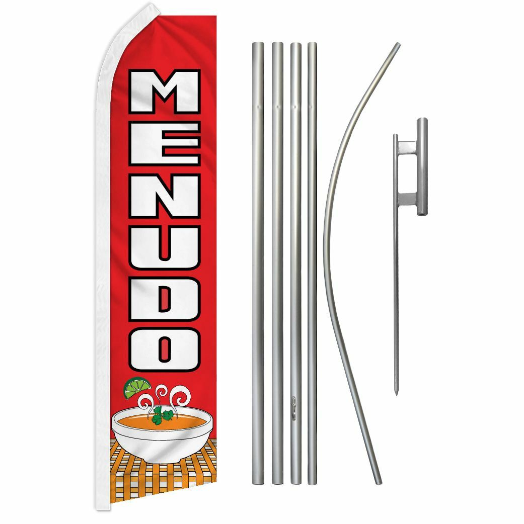 “MENUDO” Advertising Super Flag & Pole Kit food Mexican soup