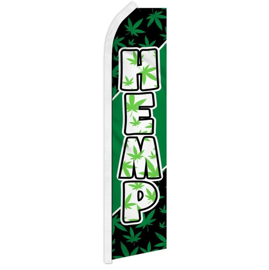 Hemp Swooper Flutter Feather Advertising Hemp Dispensary Store Banner Flag