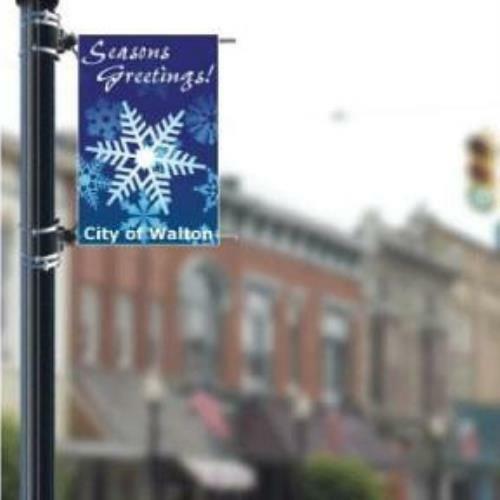 Snowflake Design, Stock – Holiday 24″x36″ Pole Banner FREE SHIPPING