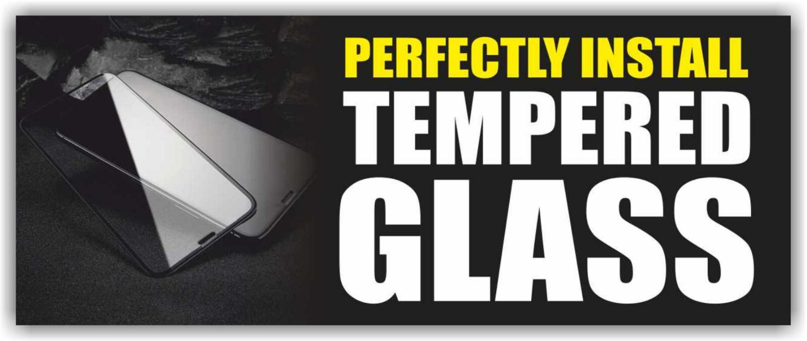 PERFECTLY INSTALL TEMPERED GLASS Advertising Banner Vinyl Mesh Sign service fix