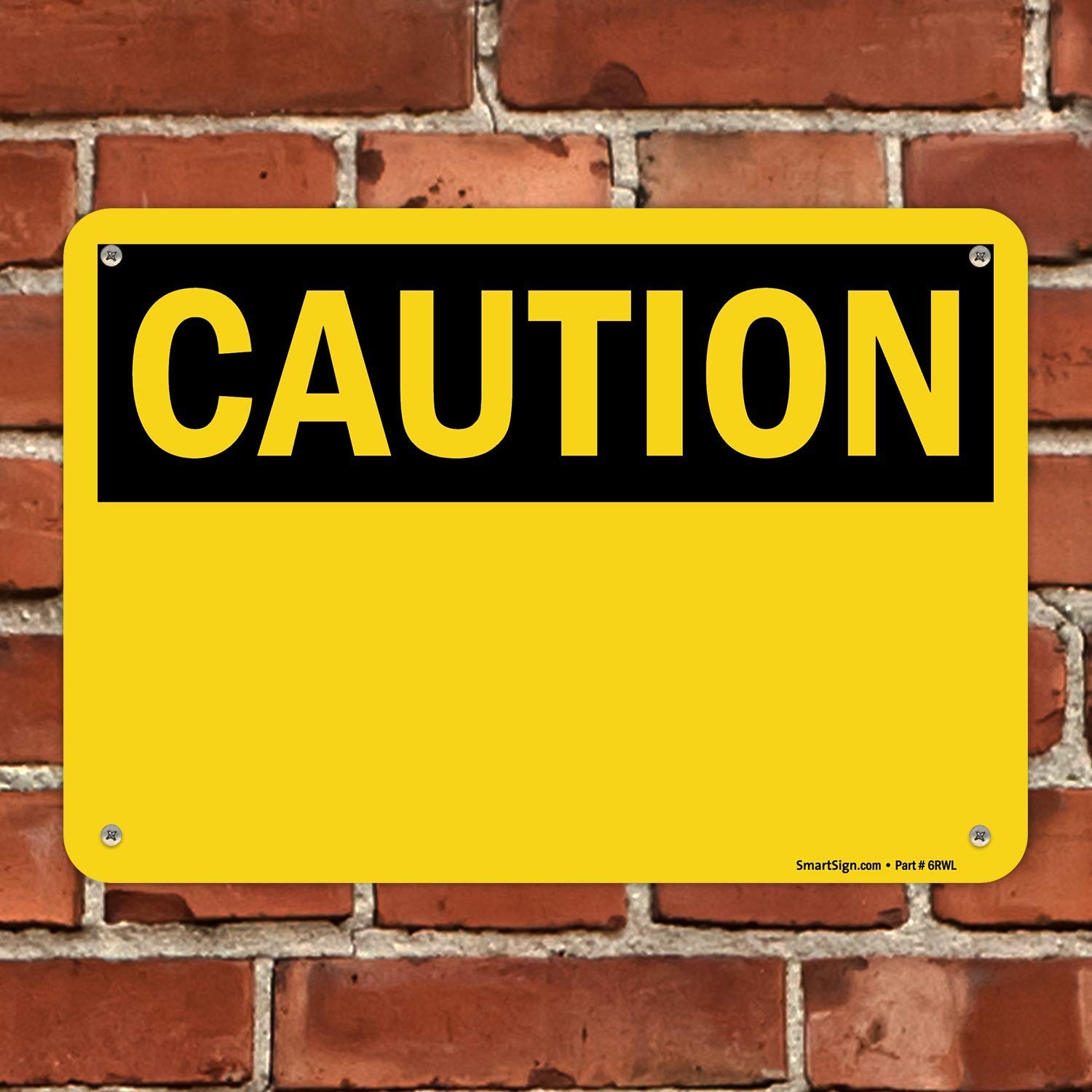 Caution Blank Write On Plastic Message Identification Warning Sign Board 7×10