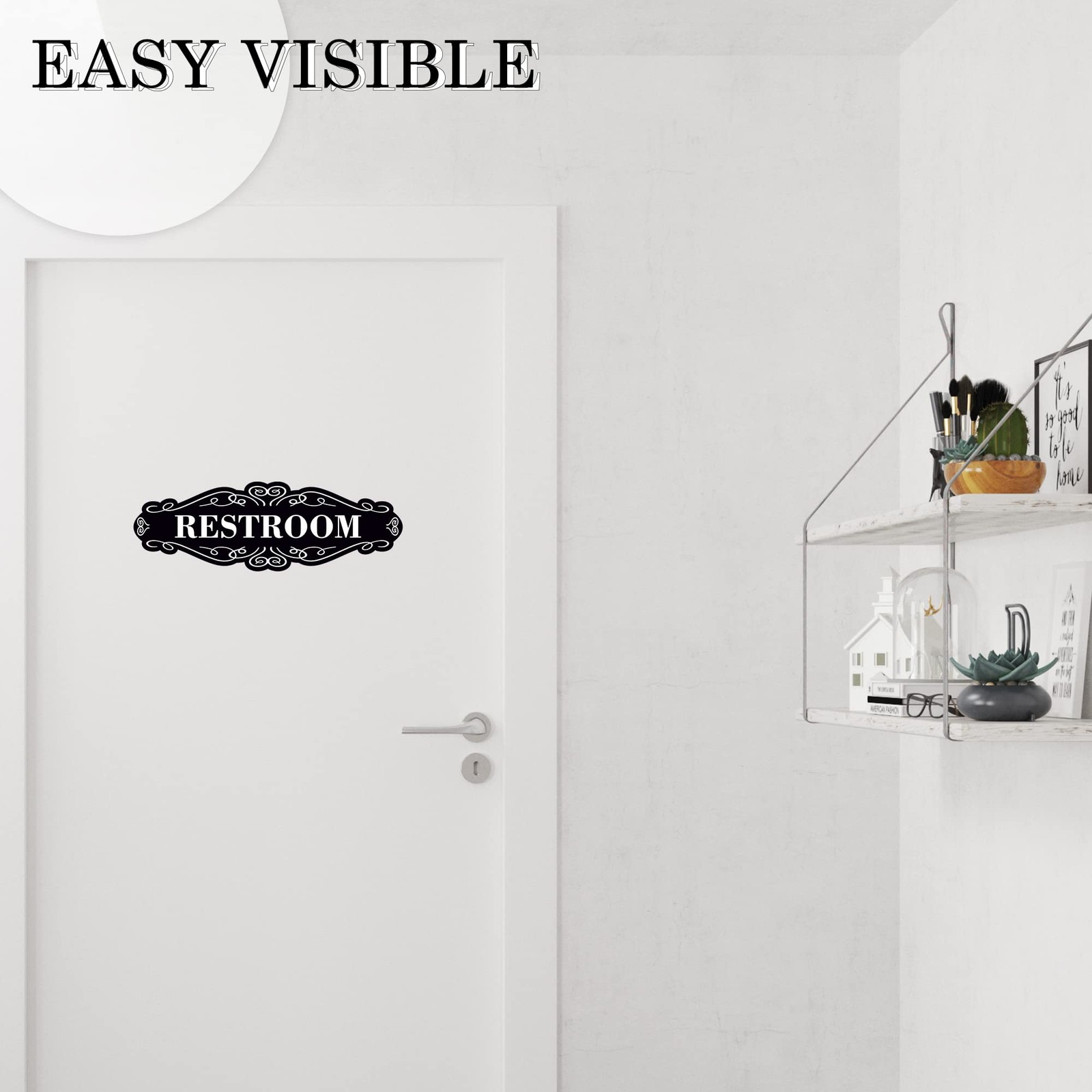 Restroom Door Sign 9×3 Dibond Self-Adhesive Unisex Bathroom Waterproof No Fade