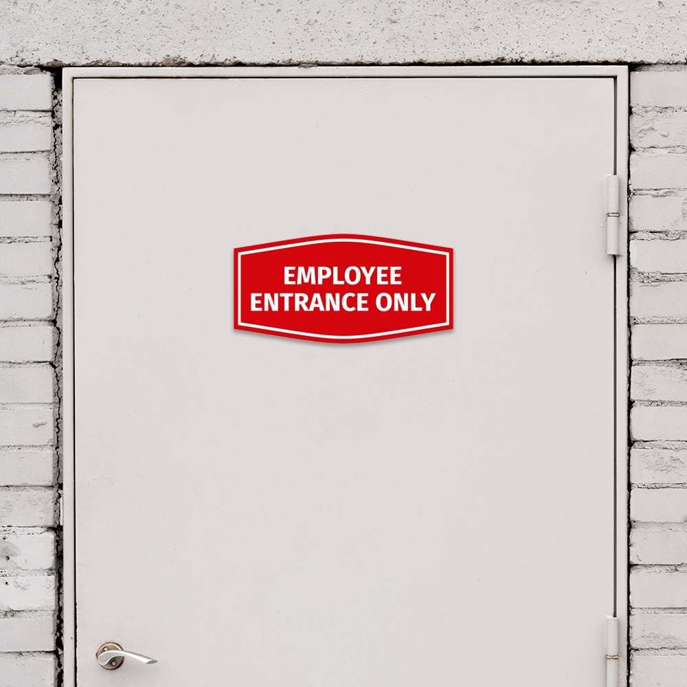 Large Fancy Employee Entrance Only Sign With Adhesive Tape Black Door Plaque