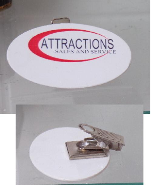 Vintage ATTRACTIONS Sales and Service Business Clip-on Lapel Pin