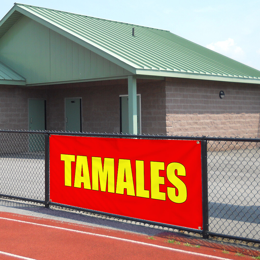 Vinyl Banner Multiple Sizes Tamales Food Fair Promotion Business Fairs Outdoor