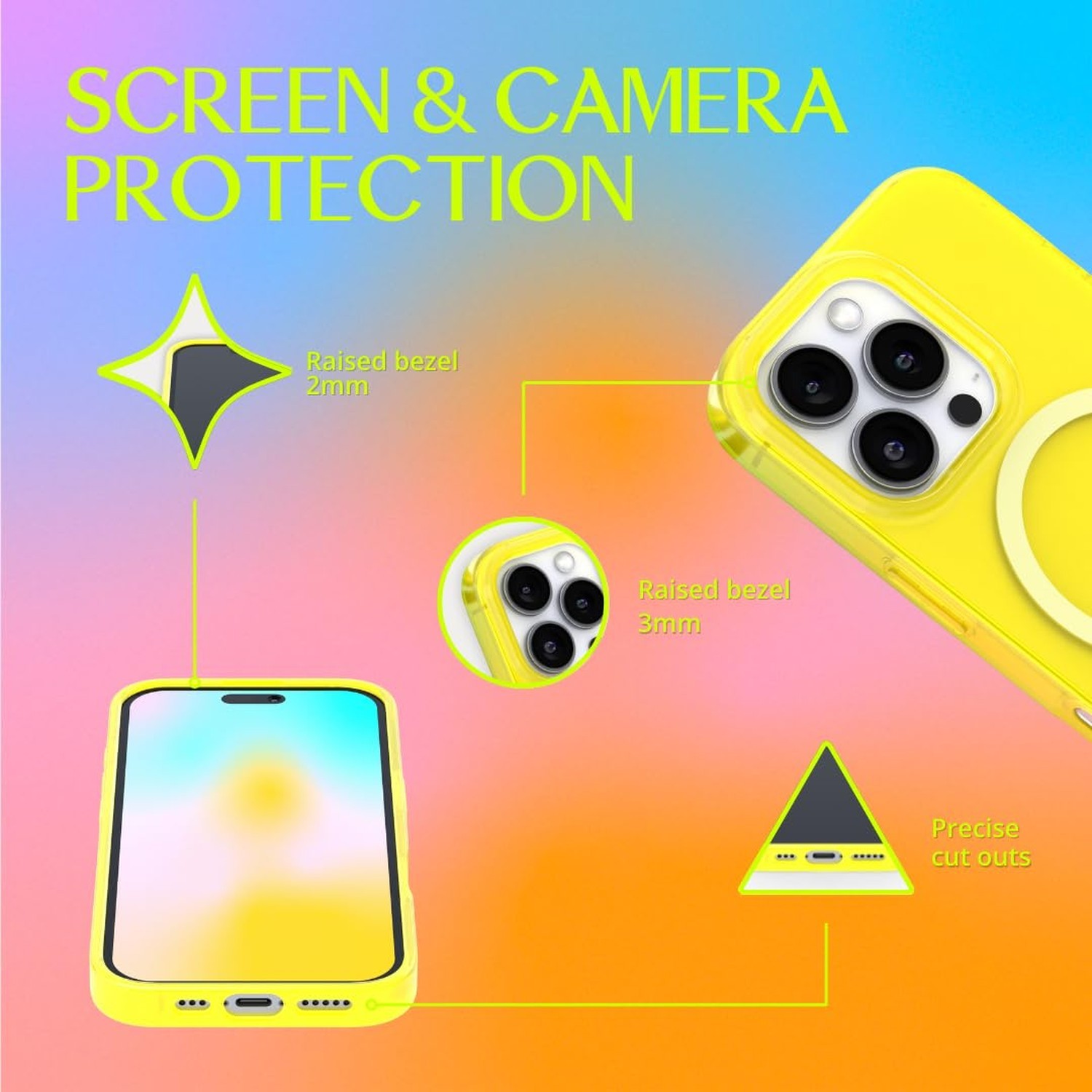 FELONY CASE for iPhone 16 Pro Max MagSafe Case, Shockproof, Neon Yellow | Wir…