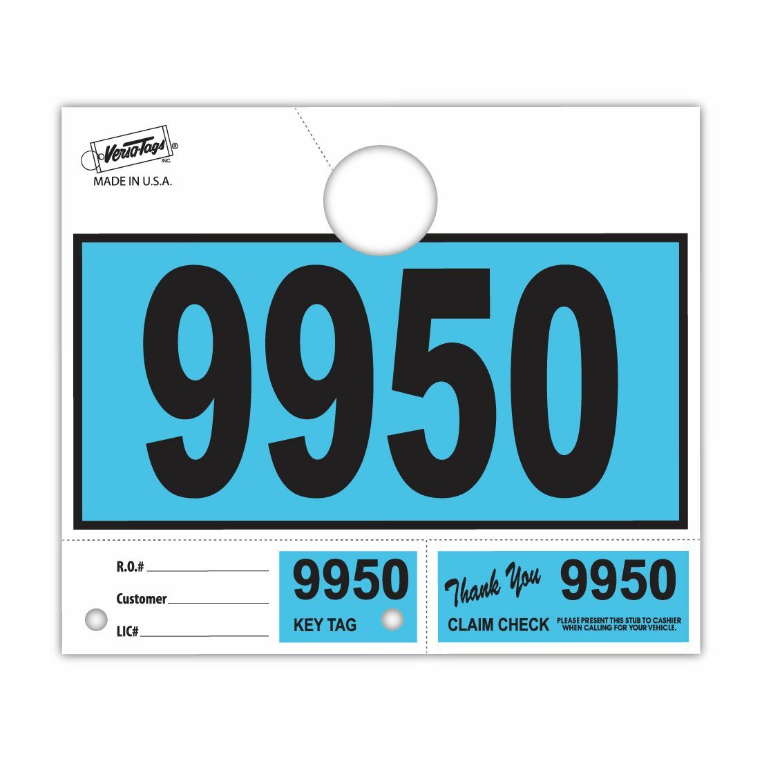 1000 Car Dealer Service Hang Tags Mechanic Repair Shop 3 Piece System Blue