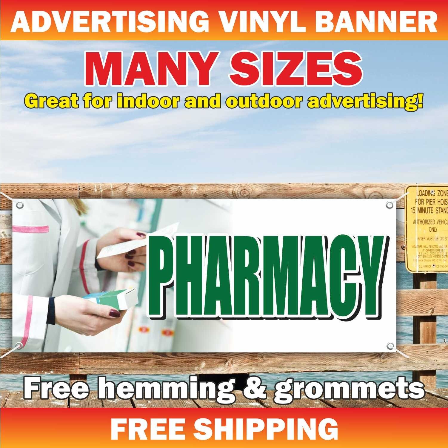 PHARMACY Advertising Banner Vinyl Mesh Sign hospital doctor care Clinic help