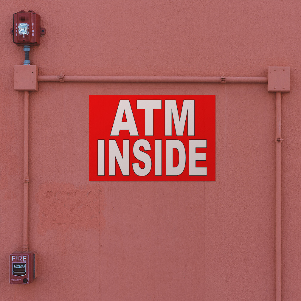 Decal Stickers Atm Inside E Vinyl Store Sign Label Business