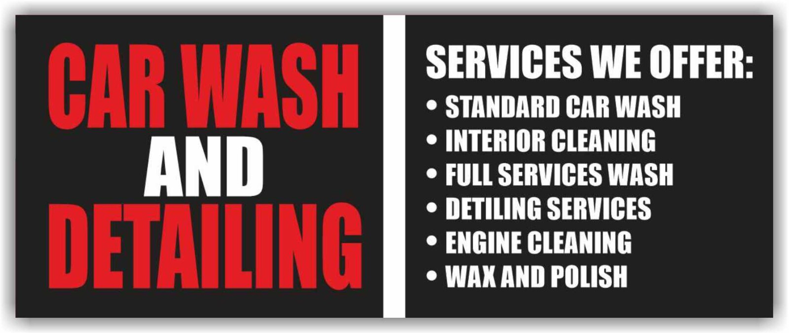 CAR WASH DETAILING Advertising Banner Vinyl Sign Service Auto Lavado Spa Shop