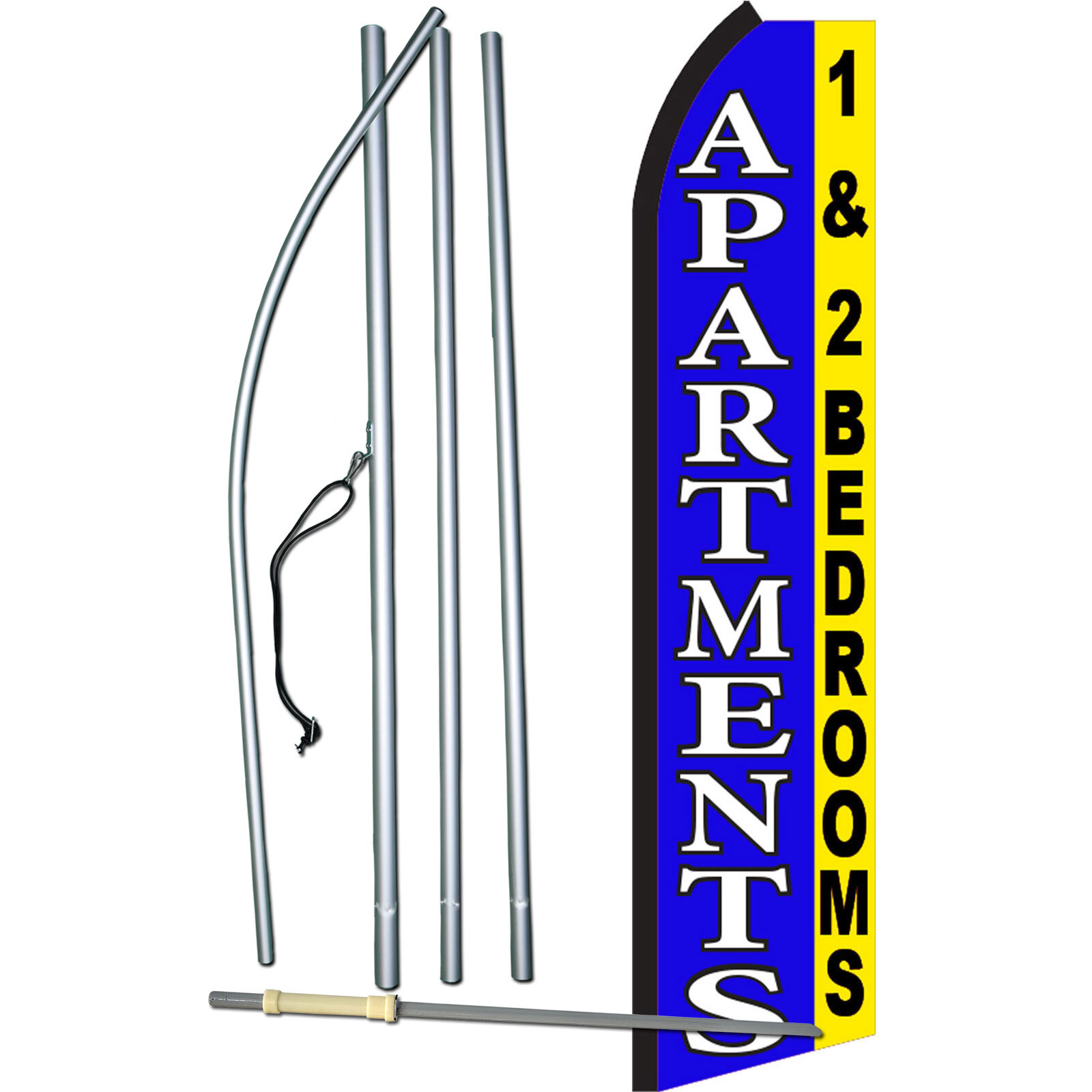 Apartments 1 & 2 Flag with Flag Pole and Spike