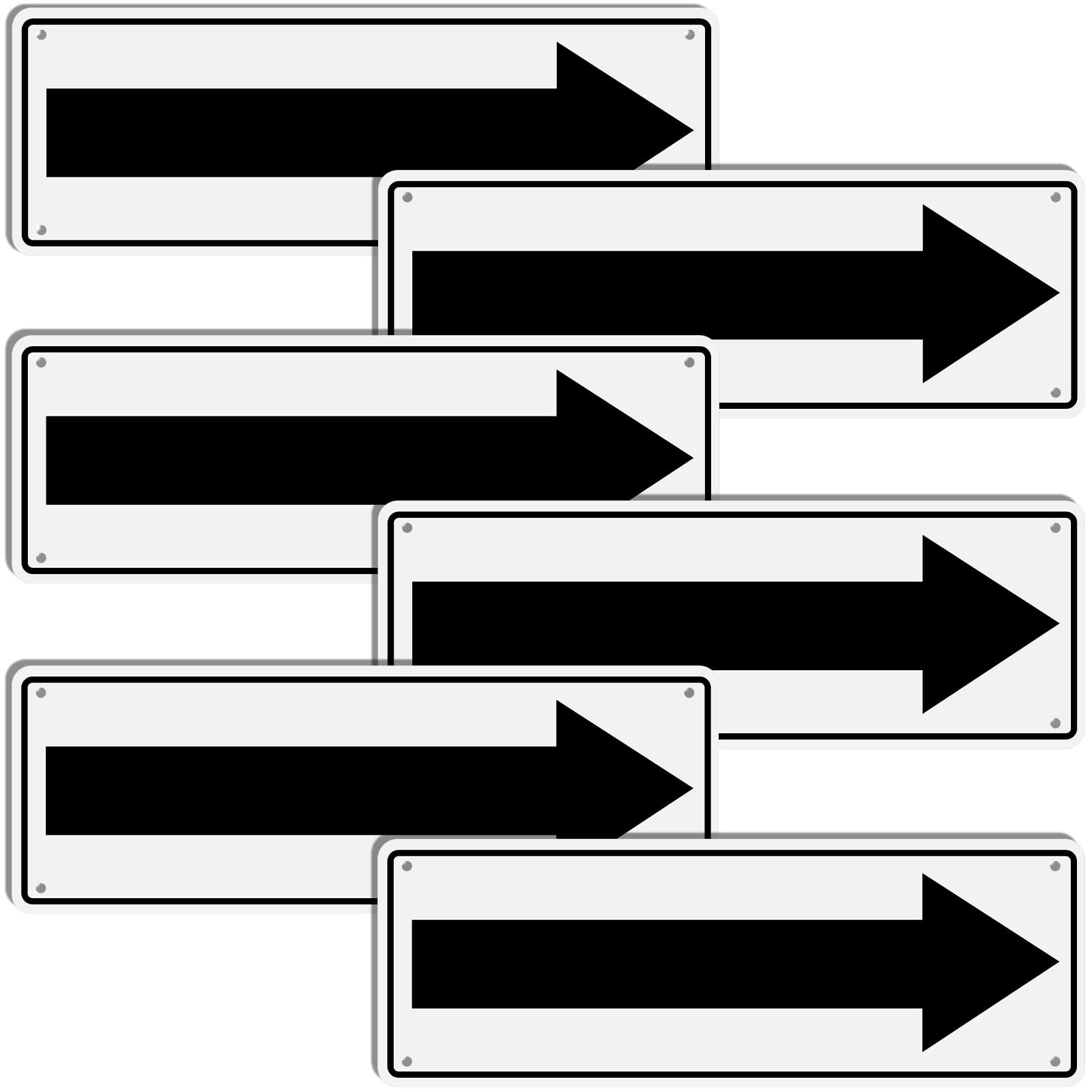 6 Pack Aluminum Reflective Arrow Sign Road Metal Right Arrow Sign for Direction