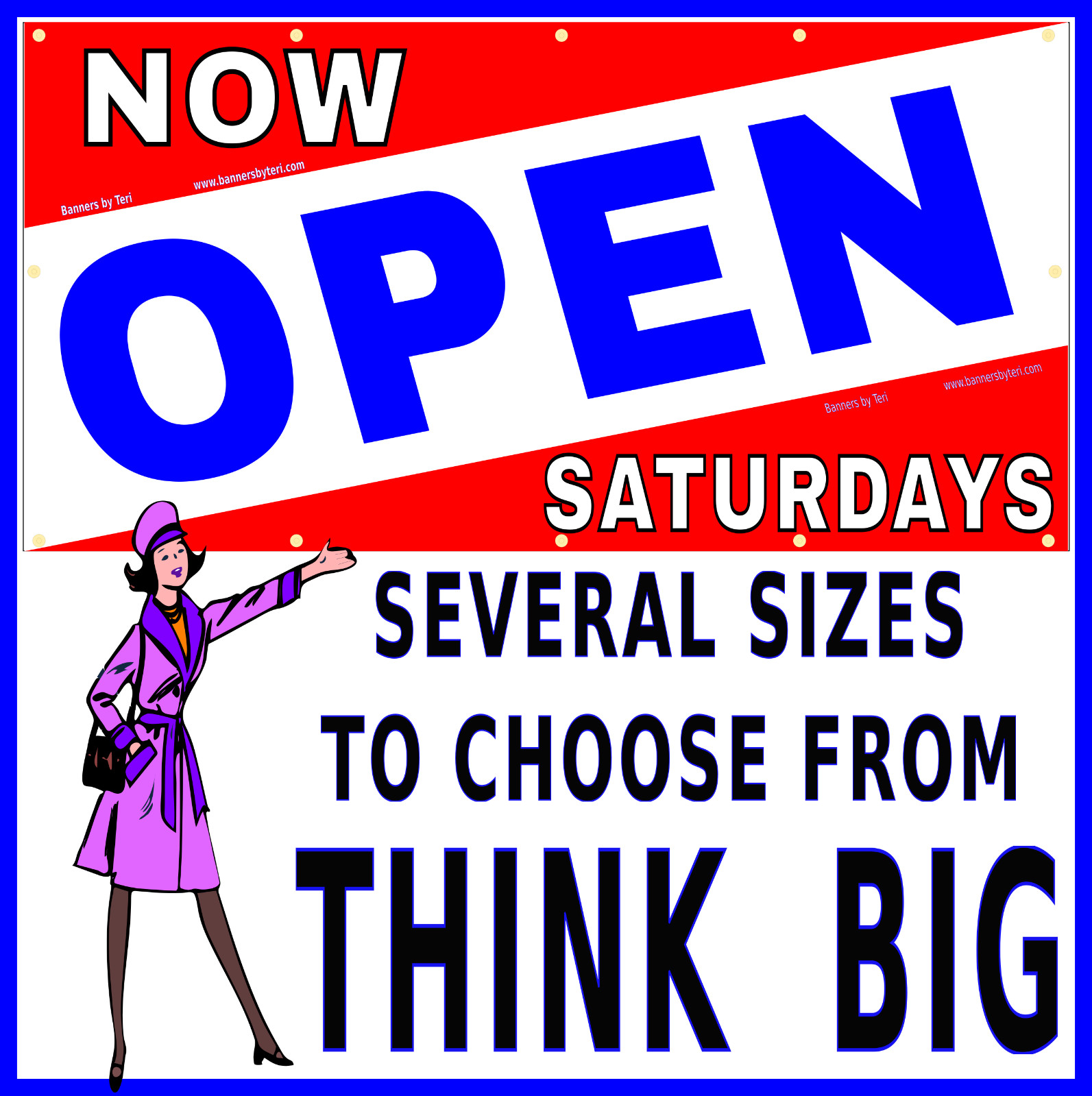NOW OPEN SATURDAYS – Vinyl Banner Signs – Fast Shipping – USA MADE -HIGH QUALITY