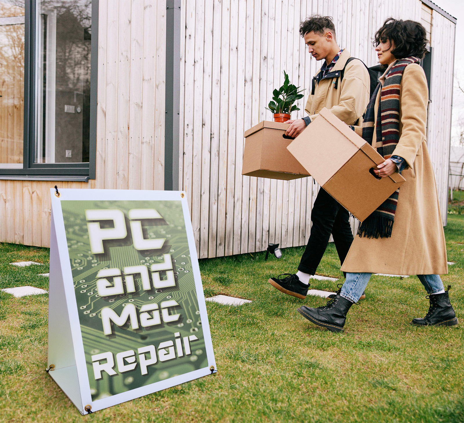 PC and Mac Repair A-Frame Sidewalk Sign Computer Fixes Expert Quick Service