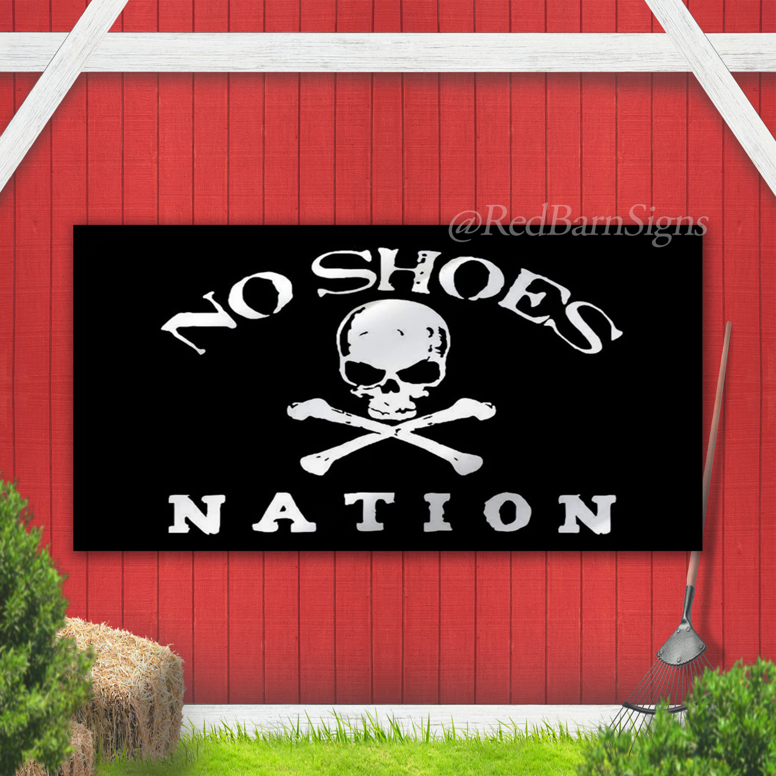 No Shoes Nation Flag Pirate Boat Flags Banner Wall Decor