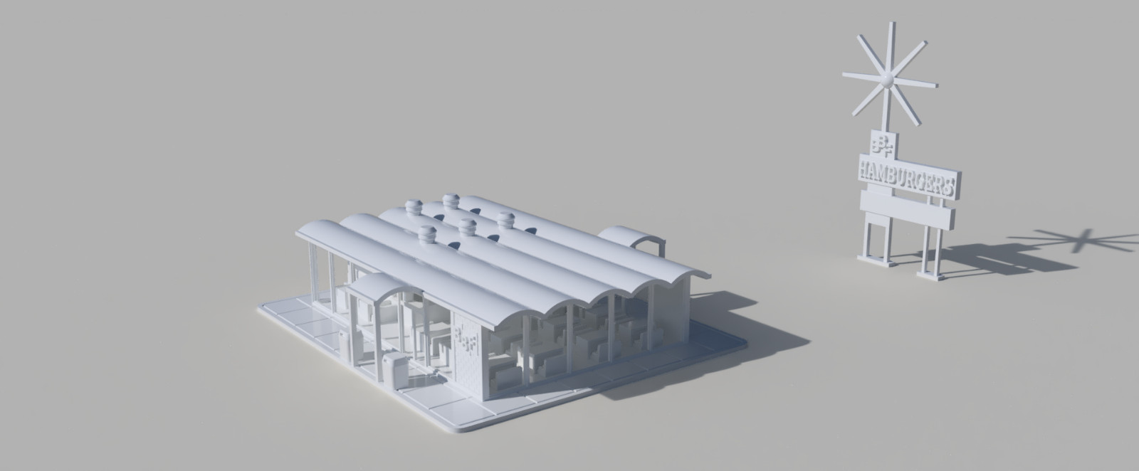 1/160TH N SCALE BUILDING 3D PRINTED BFF BURGERS