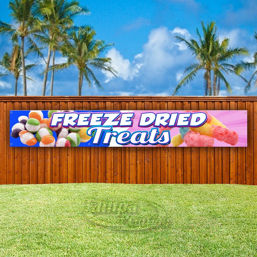 FREEZE DRIED TREATS Advertising Candy Sweets Vinyl Banner Flag Sign USA XL01825