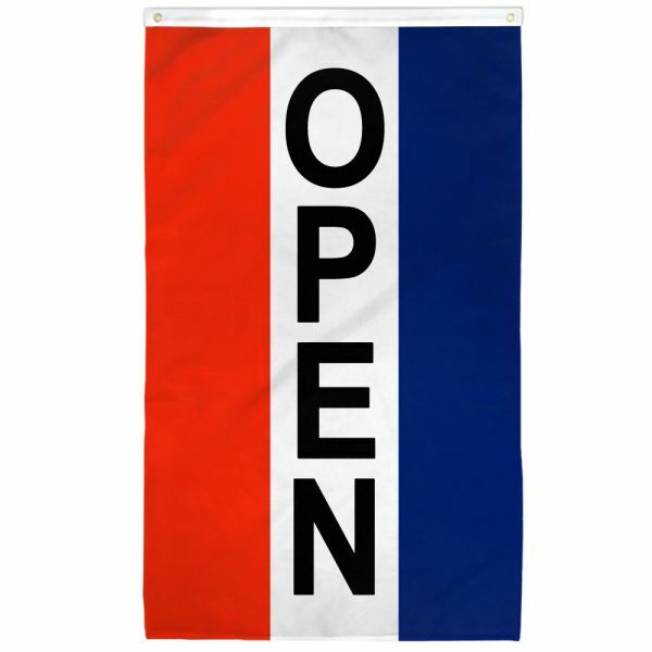 Vertical Open Flag 3x5ft We’re Open Now Open Sign Open Banner RWB Vertical Flag