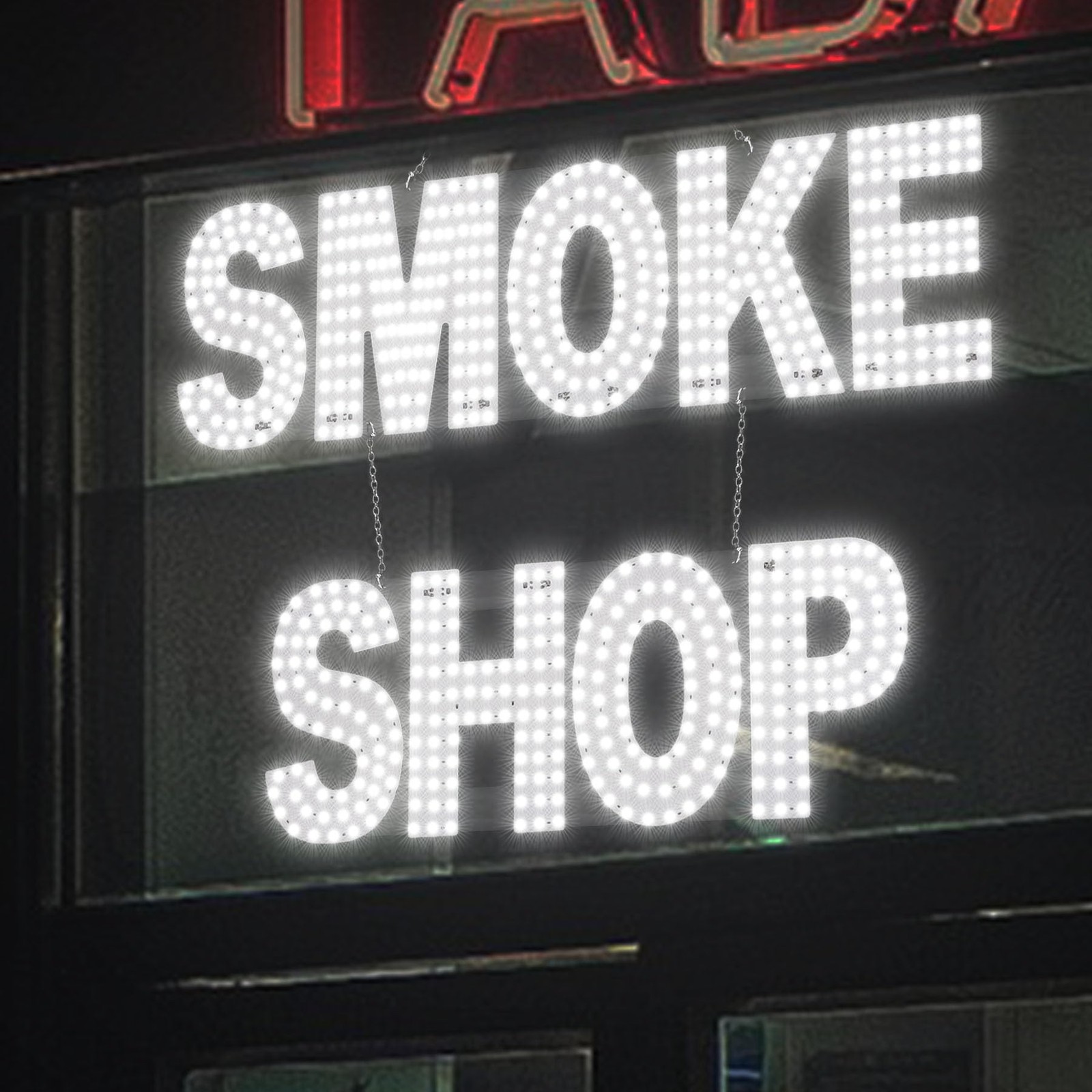 LED SMOKE SHOP Sign for Business,30″x20″ Smoke Shop Vape Store Sign with Remo…