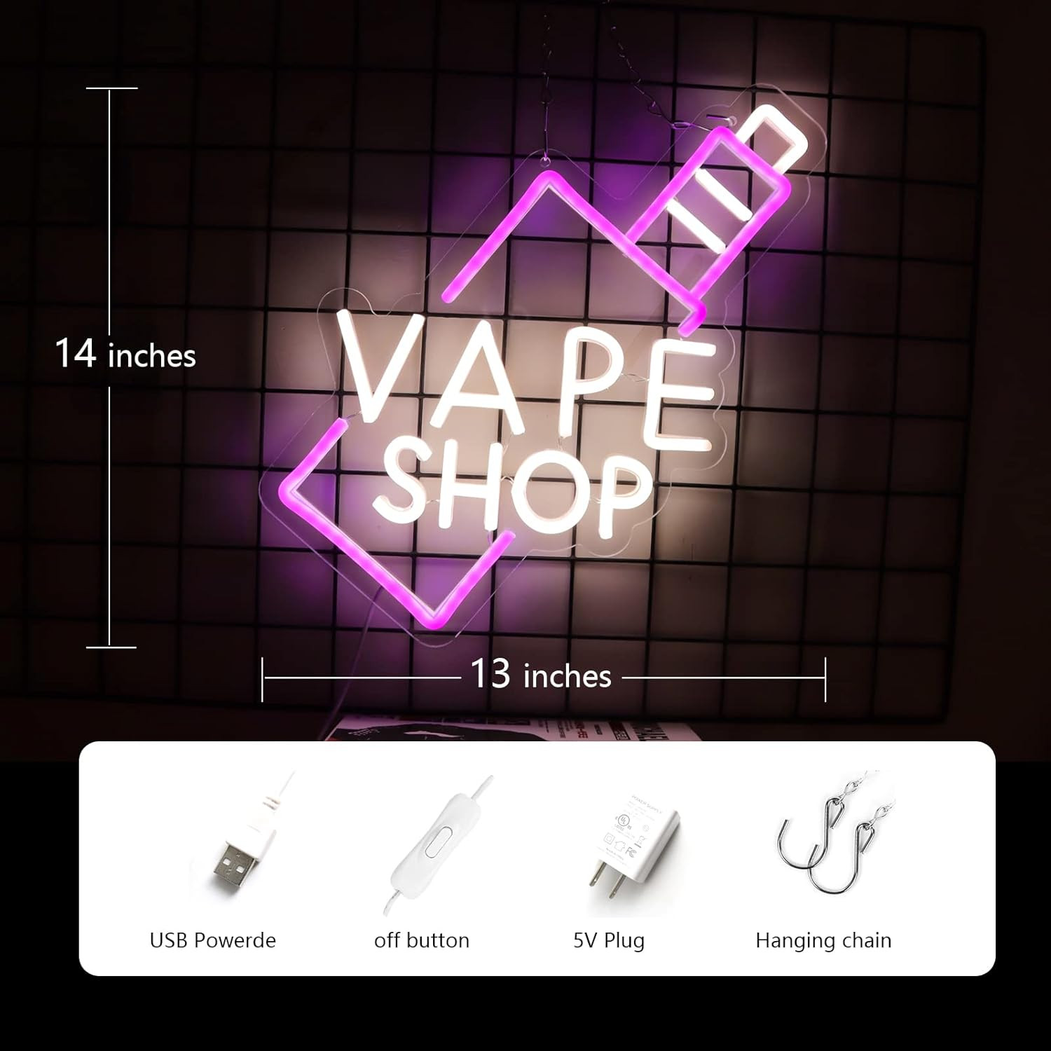 Smoke Shop Neon Sign for Business Advertising or Vape Shop Display.Atmosphere Ne
