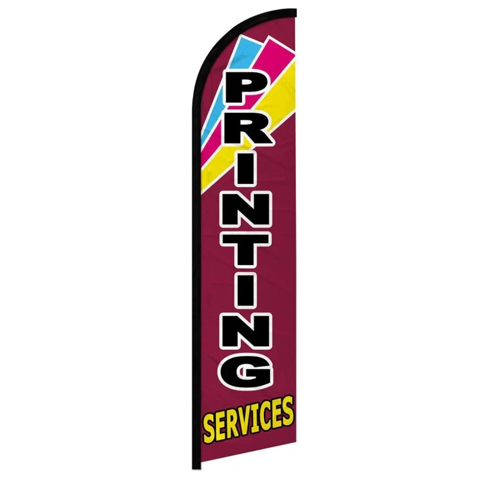 Printing Services Windless Advertising Banner Flag for Custom Printing Business