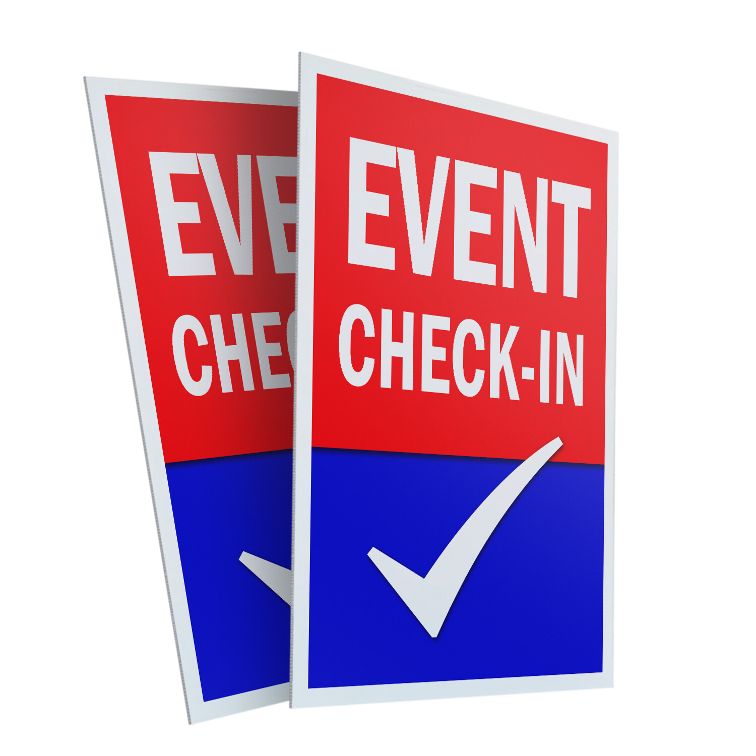 Event Check-in 24″ x 36″ 2 Pack Of Store Sign Plastic Or Decal