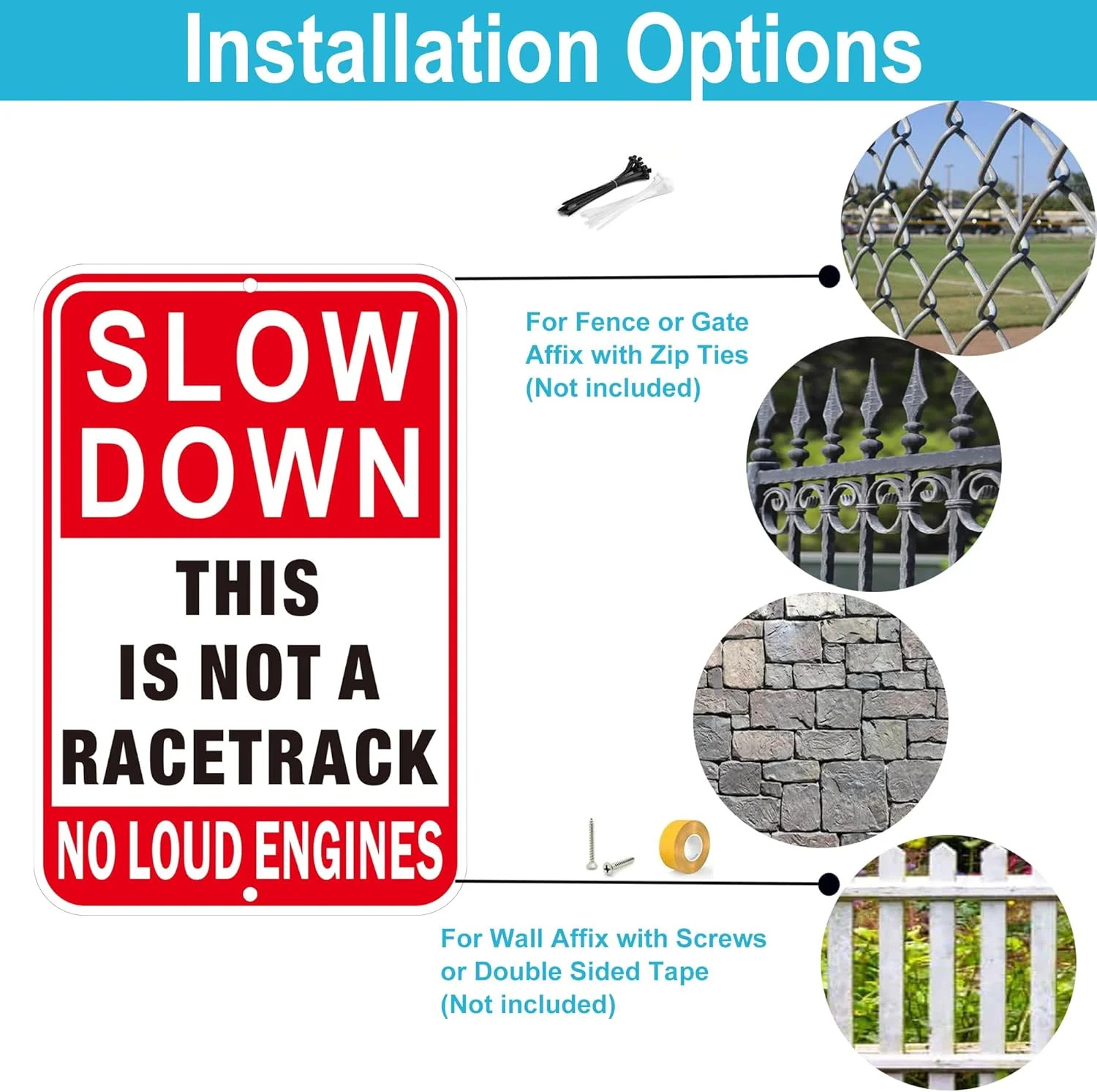 2Pack Slow Down Sign, 18″x12″ Speed Bumps Ahead safety Signs, Rust Free Reflecti