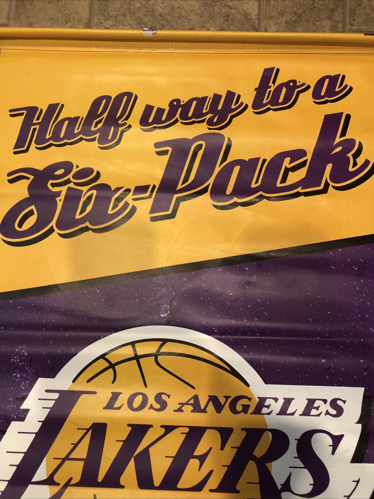 Los Angeles Lakers 3 Peat NBA Campions Budweiser Banner 2000/2001/2002 57×22