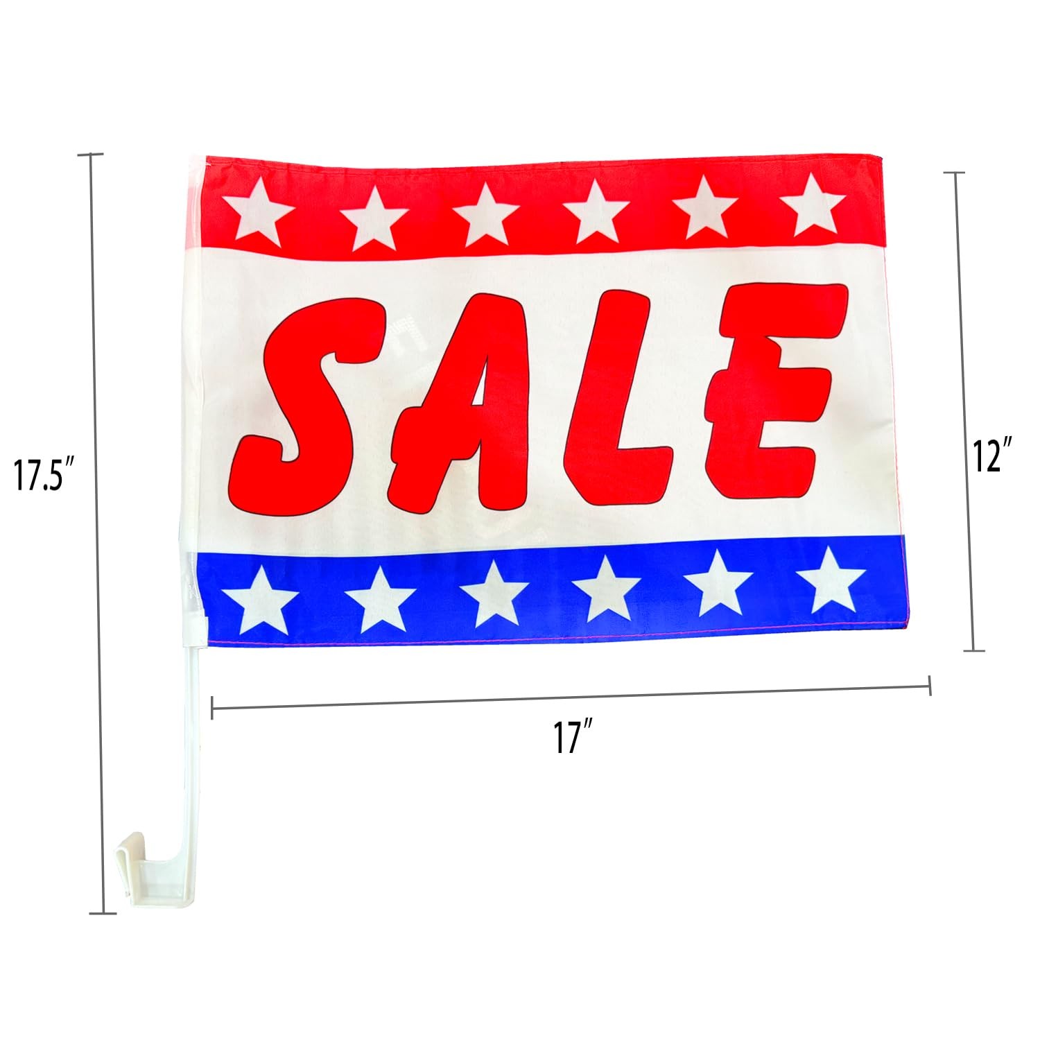 Patriotic Car Window Clip Flags, 12×17 Inch, 2Pack for Auto Promotions