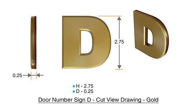 1 PCS – Apartment Number Sign/Mailbox Number Sign,Letter D (Gold,3D…ref0420