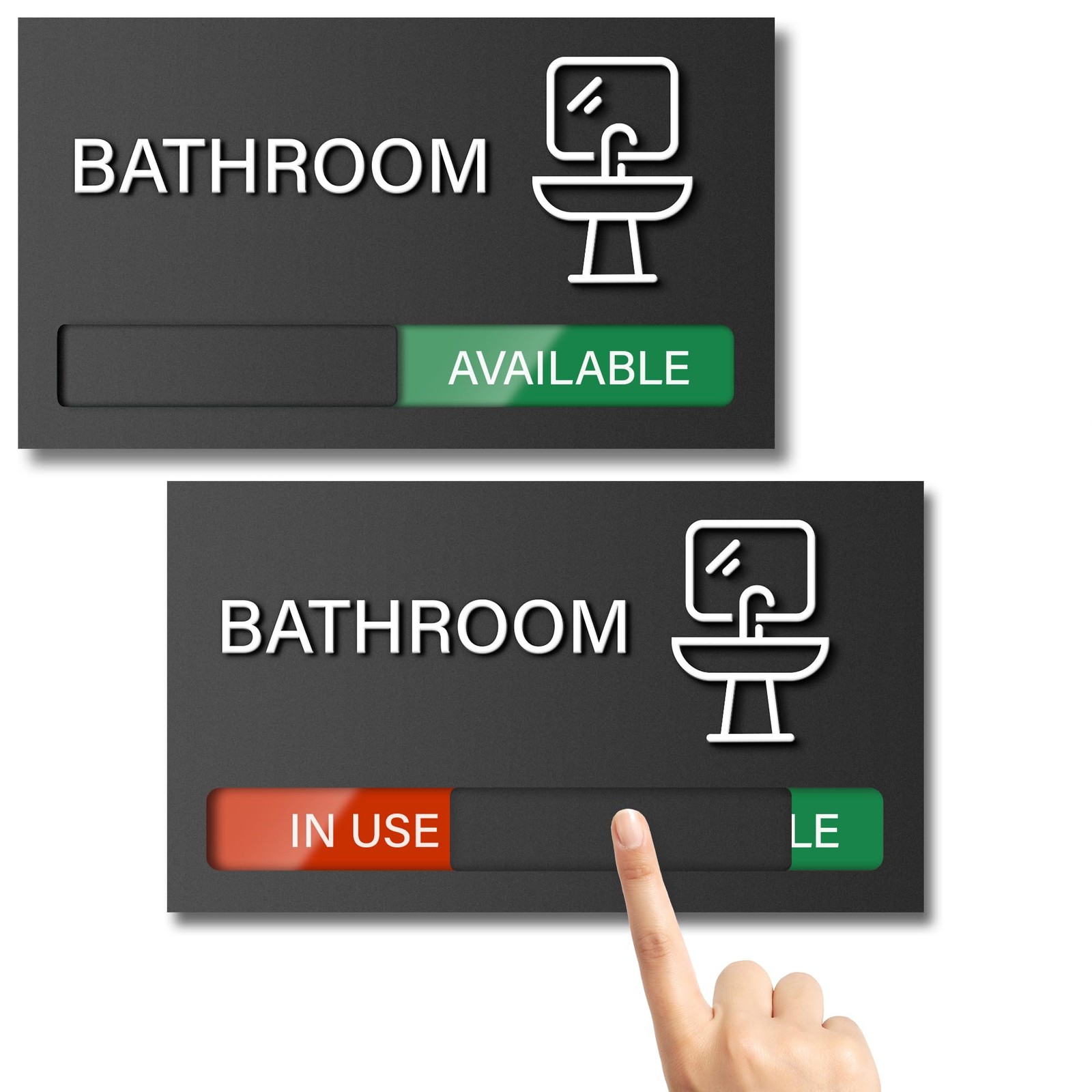 Sliding Bathroom Door Sign Vacant Occupied Privacy Indicator For Home Or Office
