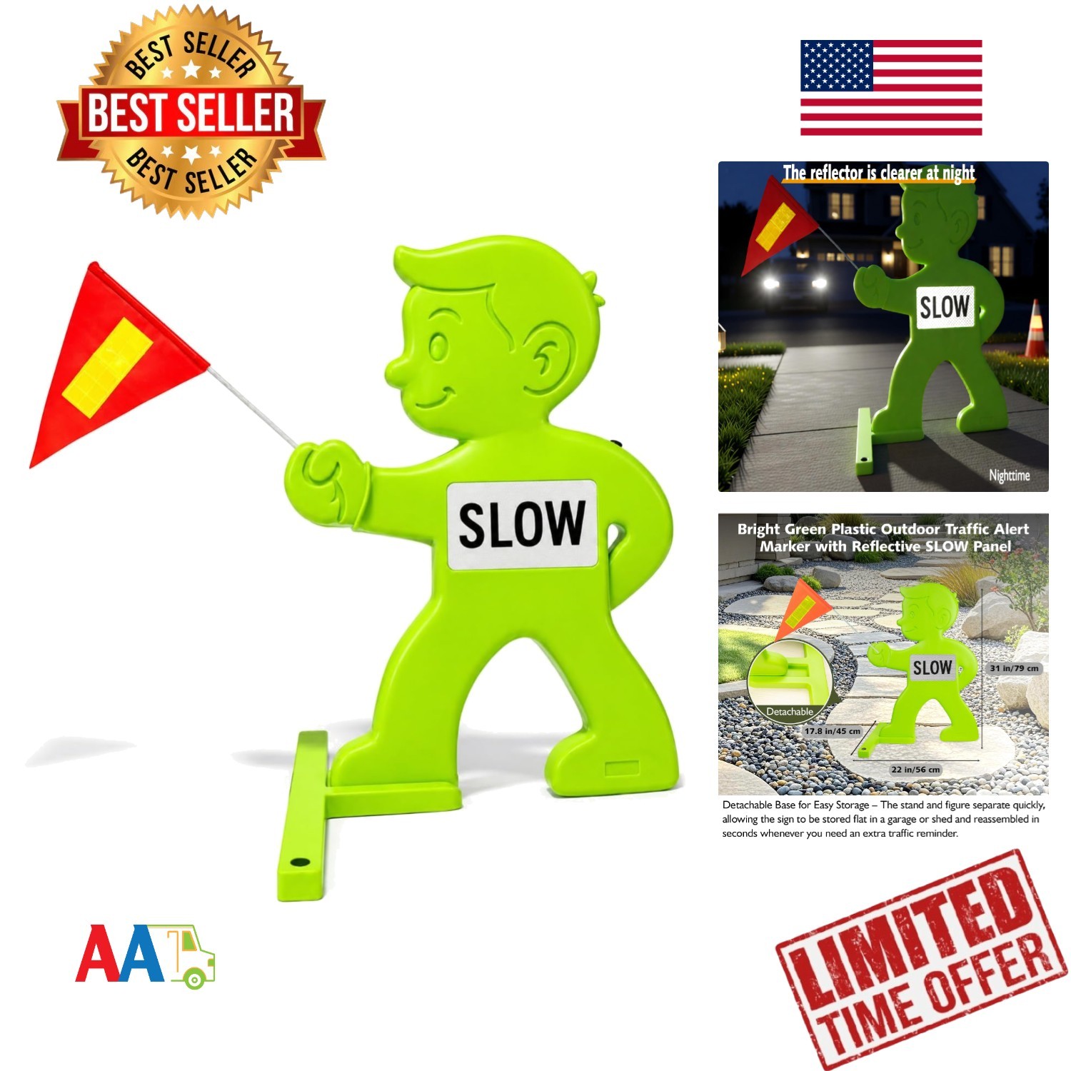 “Kids at Play Safety Sign 31″ Reflective Caution Sign for Streets & Driveways”