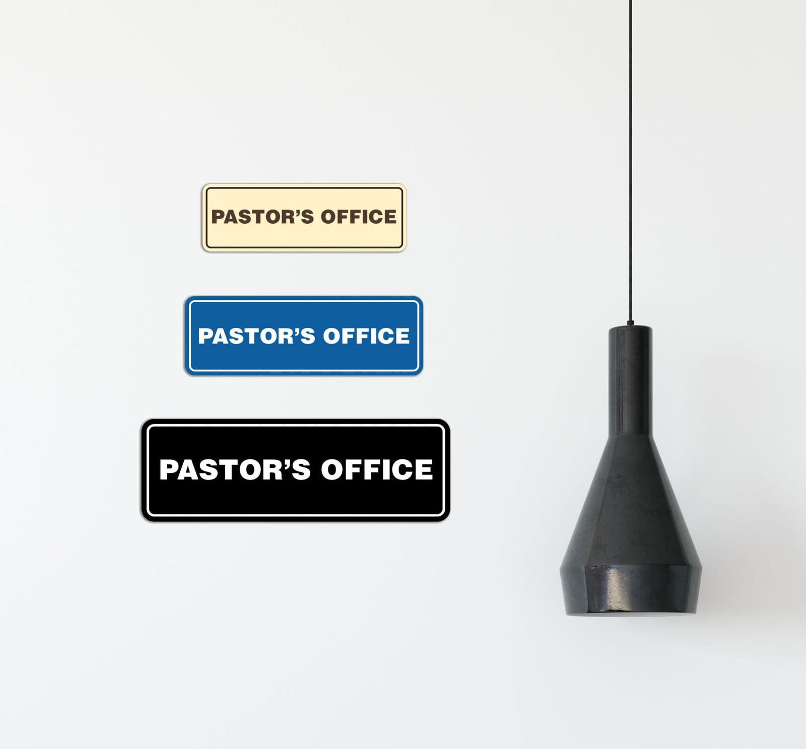 Large Brushed Gold “Pastor’s Office” Standard Door Wall Sign Church Decor