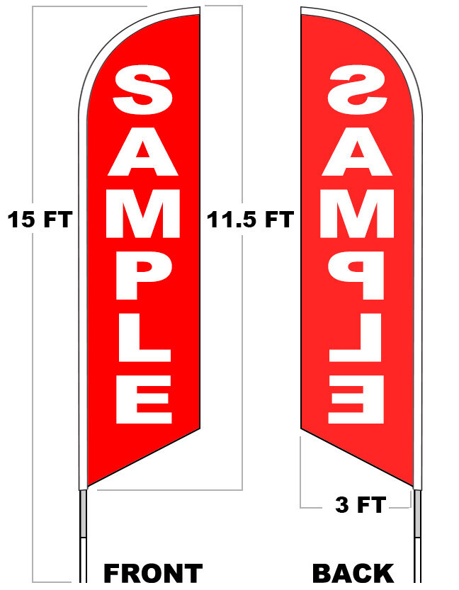 GYROS – Windless Swooper Flag 15 Feet Tall Pole Kit Feather Banner Sign yz-h