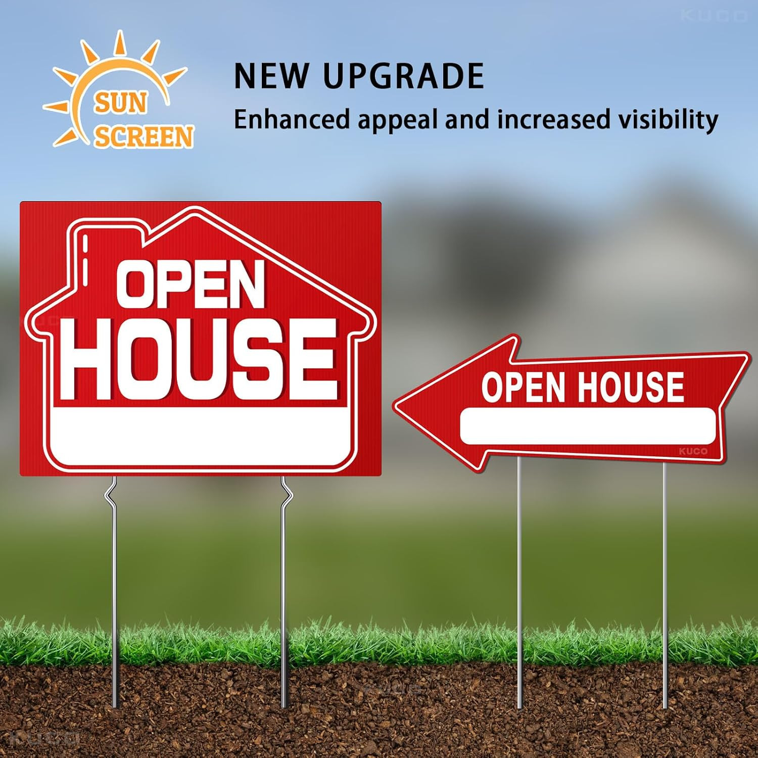 Open House Signs Kit (45 Pcs), 1 Pack Open House Flag, 9 Pack Open House Signs f