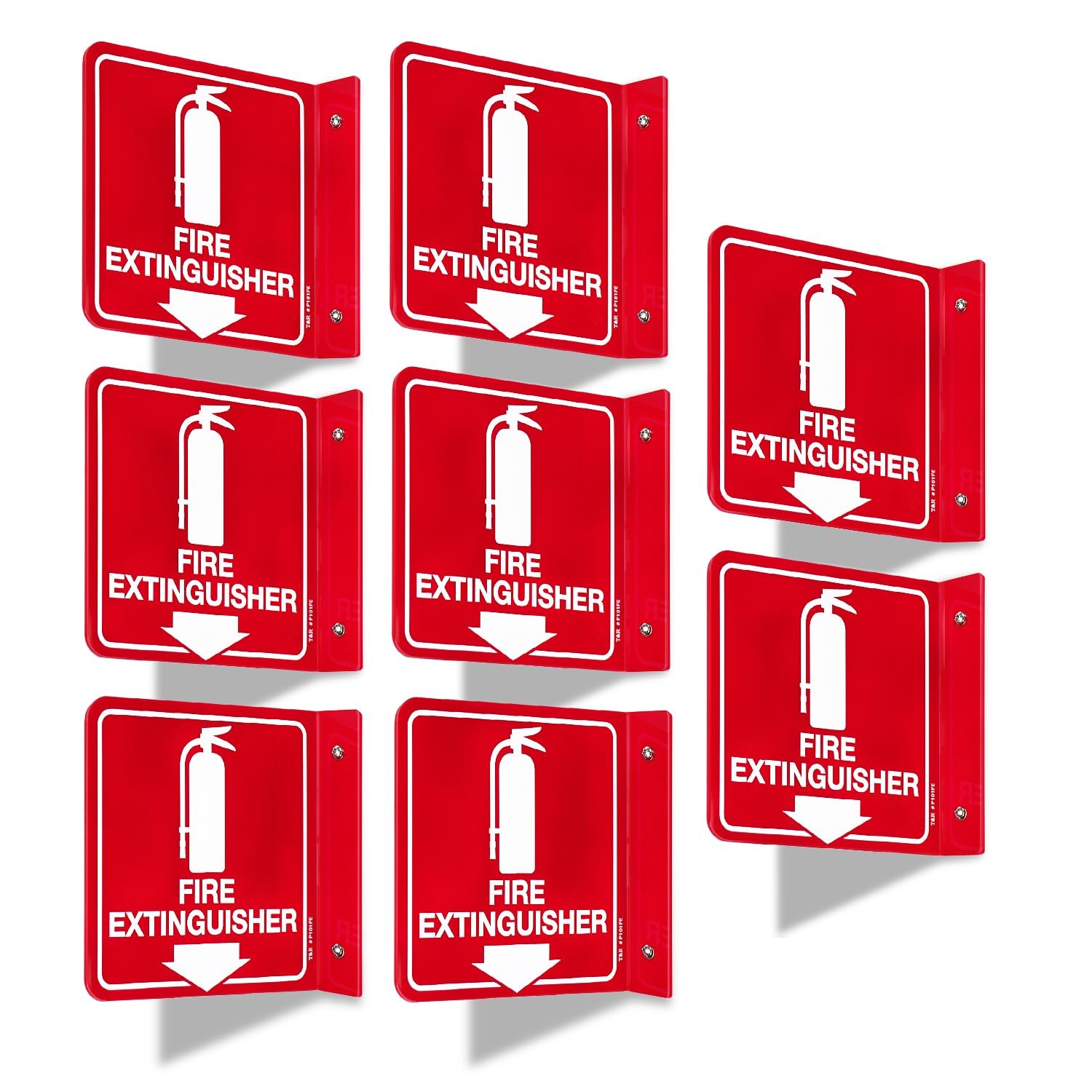 T&R Fire Extinguisher Sign, Fire Extinguisher with Down Arrow – 8 Pack – 6 x …