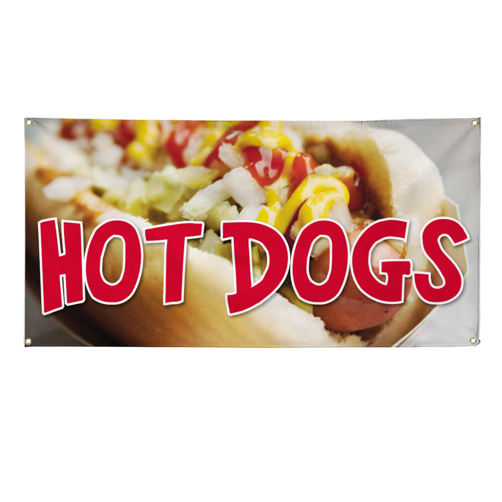 Vinyl Banner Multiple Sizes Hot Dogs Outdoor Advertising Printing R Outdoor