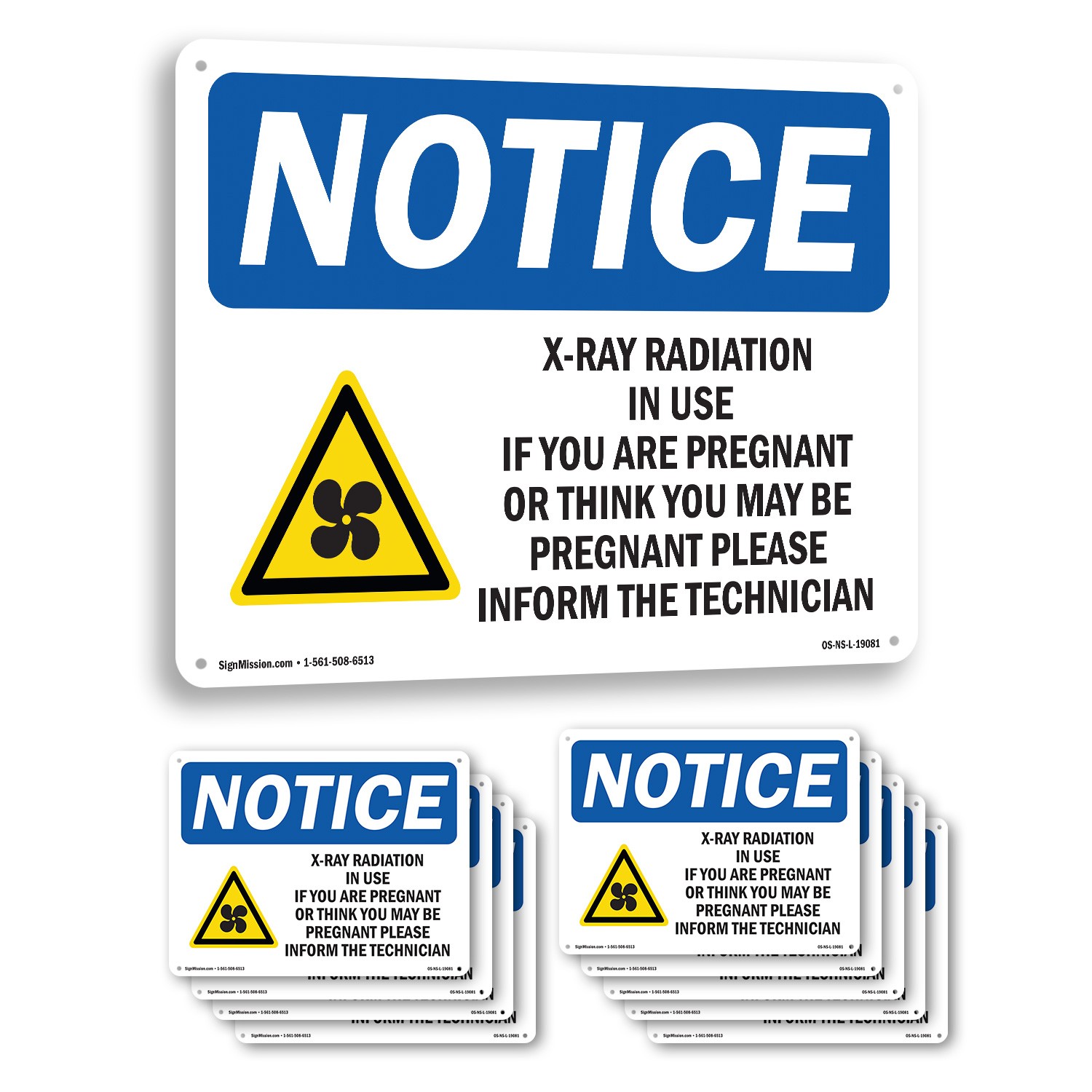 X-Ray Radiation In Use If You OSHA Notice Sign Metal Plastic, Decal 5 or 10 Pack