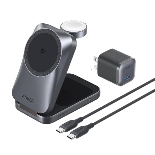 Anker Prime Wireless Charging Station 3-in-1 MagGo AirCool Foldable Black Qi2