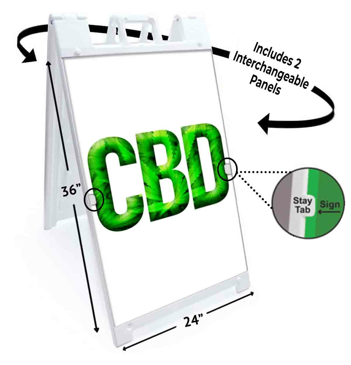 CBD Signicade 24×36 A Frame Sidewalk Sign Double Sided