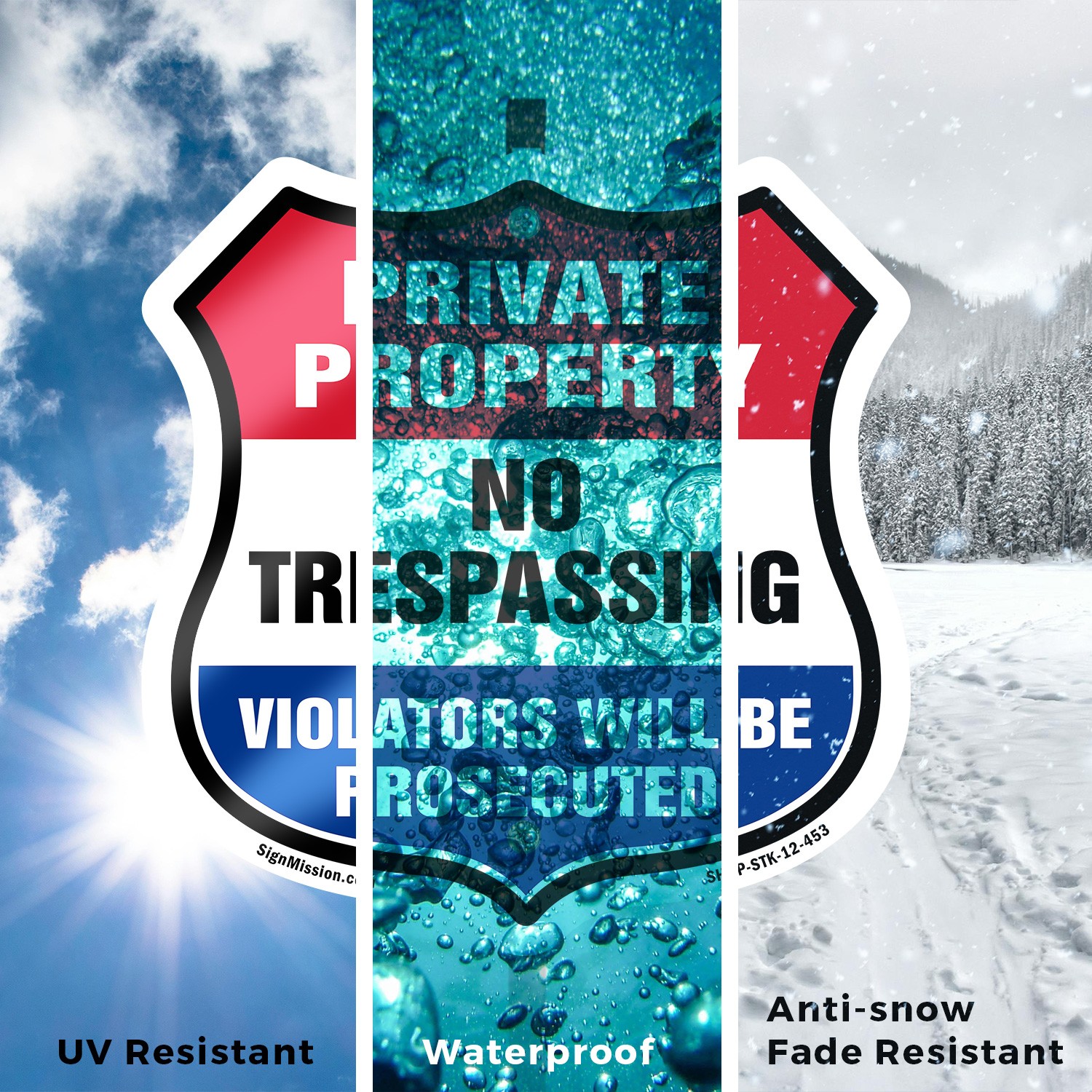 Private Property Shield Sign No Trespassing Violators Wi Shield Sign With Stake