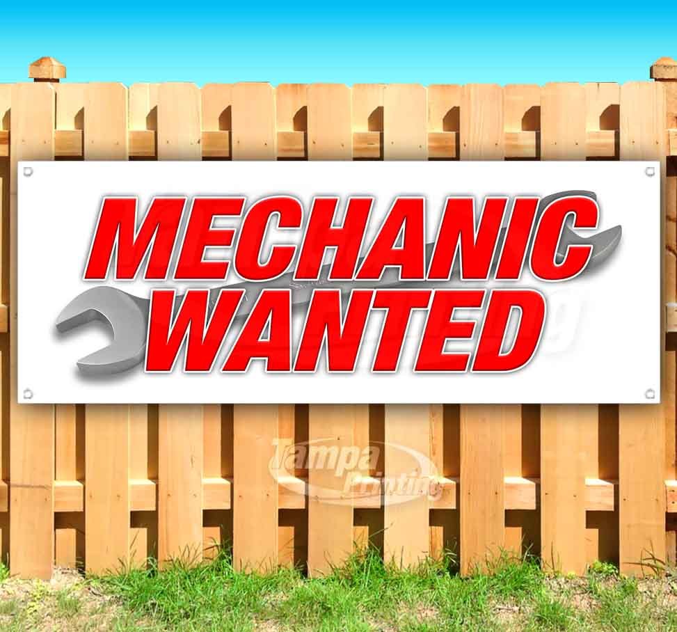 MECHANIC WANTED Advertising Vinyl Banner Flag Sign Many Sizes USA