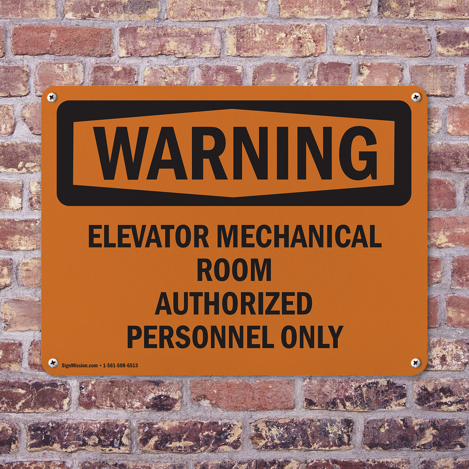 (2 Pack) Elevator Mechanical Room Authorized Personnel Only OSHA Warning Sign