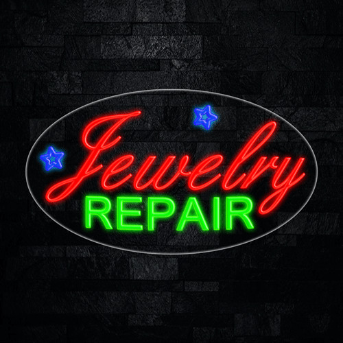 Jewelry Repair LED Neon Sign 28″L x 16″H #34052